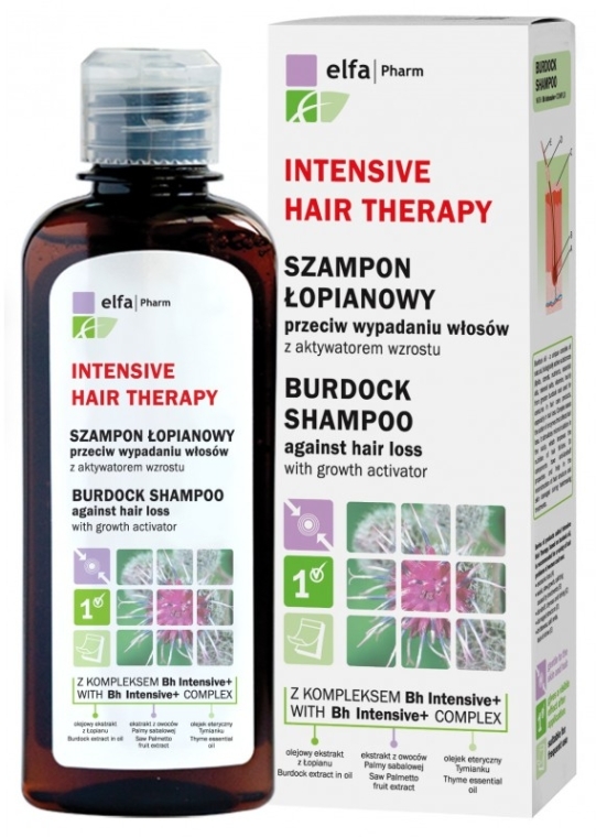 PRZECENA! Szampon łopianowy przeciw wypadaniu włosów - Elfa Pharm Burdock Shampoo* — Zdjęcie N1