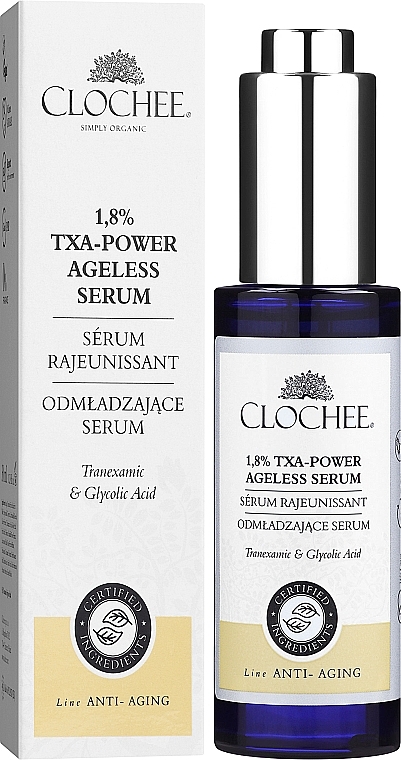 PRZECENA! Serum przeciwstarzeniowe do twarzy - Clochee Organic 1,8% Txa-Power Serum * — Zdjęcie N2