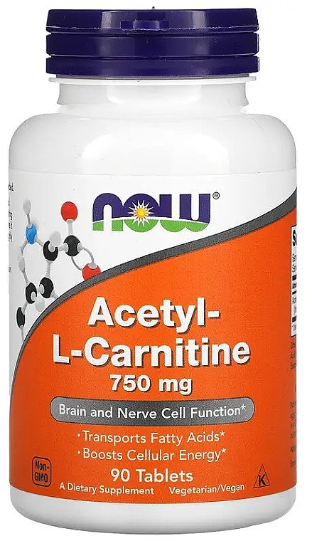 Suplement diety Karnityna, kapsułki, 750 mg - Now Foods Acetyl-L-Carnitine — Zdjęcie N1
