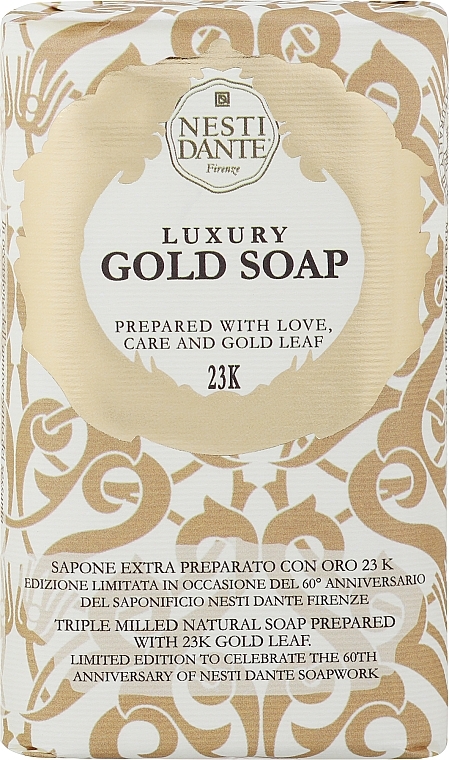Luksusowe mydło w kostce Złoty liść - Nesti Dante Luxury Gold Soap 24k