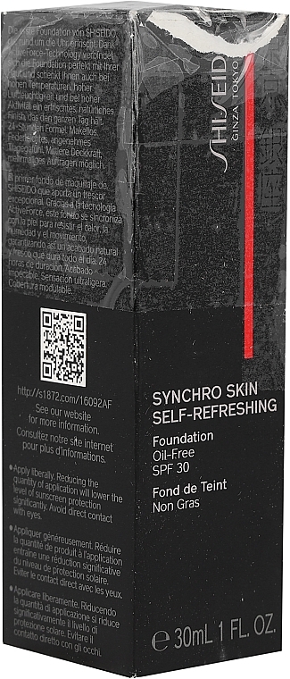 PRZECENA! Nawilżający podkład do twarzy - Shiseido Synchro Skin Self-Refreshing Foundation SPF 30 * — Zdjęcie N2
