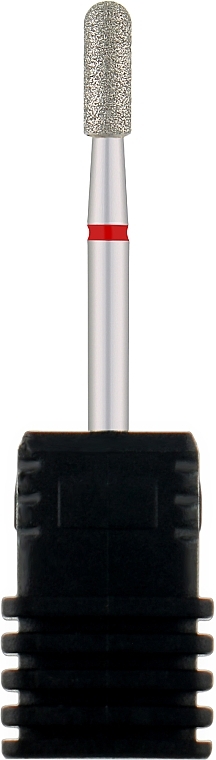 Frez diamentowy do manicure, 880 140 030R 3mm, czerwone wycięcie - Tufi Profi Premium — Zdjęcie N1
