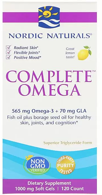 Kwas Omega-3 w żelowych kapsułkach - Nordic Naturals Complete Omega Lemon — Zdjęcie N1