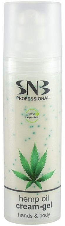 Żel do rąk i ciała z granulkami aloesu i olejem konopnym - SNB Professional Hands And Body Cream-Gel Summer Care With Aloe Vera Spheres And Hemp Oil — Zdjęcie N1