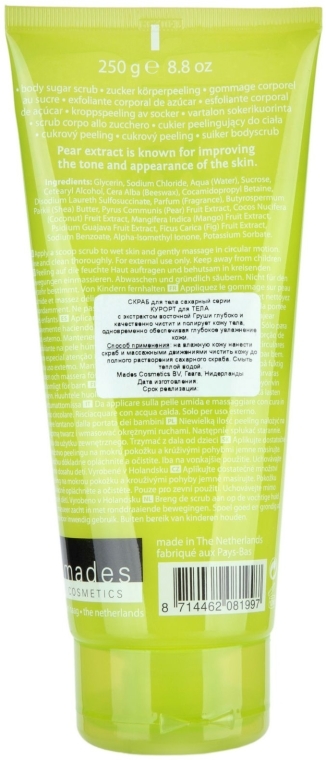 Gruszkowy scrub do ciała - Mades Cosmetics Body Resort Oriental Body Sugar Scrub Pear Extract — Zdjęcie N2