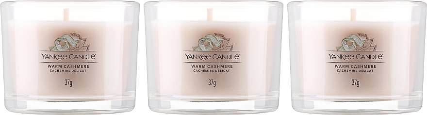 Zestaw świec zapachowych Ciepły kaszmir - Yankee Candle Warm Cashmere (candle/3x37g) — Zdjęcie N2