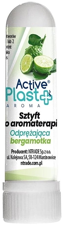 Sztyft do aromaterapii Odprężająca bergamotka - Ntrade Active Plast Aroma — Zdjęcie N1