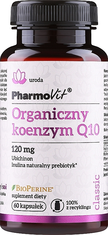 Suplement diety Organiczny koenzym Q10, 120 mg - Pharmovit Organic Coenzyme Q10 — Zdjęcie N1