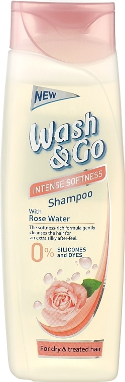 Szampon z wodą różaną intensywnie zmiękczający włosy - Wash&Go — Zdjęcie N1