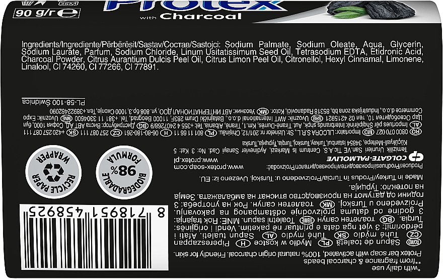 Mydło w kostce z aktywnym węglem - Protex Detox & Pure Charcoal — Zdjęcie N2
