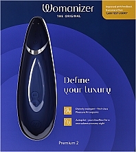 Podciśnieniowy stymulator łechtaczki, niebieski - Womanizer Premium 2 Blueberry — Zdjęcie N1