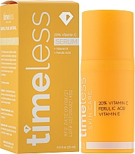 Serum do twarzy z witaminami C i E oraz kwasem ferulowym - Timeless Skin Care 20% Vitamin C + E Ferulic Acid Serum — Zdjęcie N2