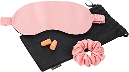 Kup Zestaw do spania w etui, brzoskwiniowy - MAKEUP Gift Set Pink Sleep Mask, Scrunchie, Ear Plugs