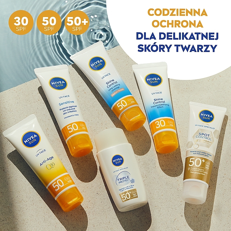 Przeciwzmarszczkowy krem do twarzy z wysoką ochroną SPF 50 - NIVEA SUN Q10 — Zdjęcie N9