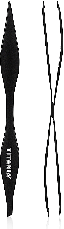 Pęseta kosmetyczna, dwustronna, czarna, 10,5 cm, 2950 - TITANIA