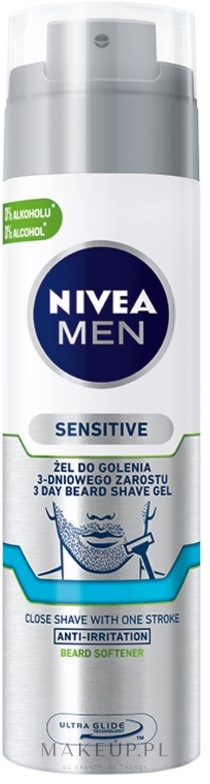 Żel do golenia 3-dniowego zarostu - NIVEA MEN Sensitive — Zdjęcie 200 ml