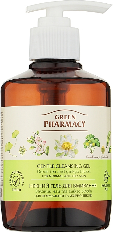 Delikatny żel do mycia twarzy do skóry mieszanej i tłustej Zielona herbata - Green Pharmacy