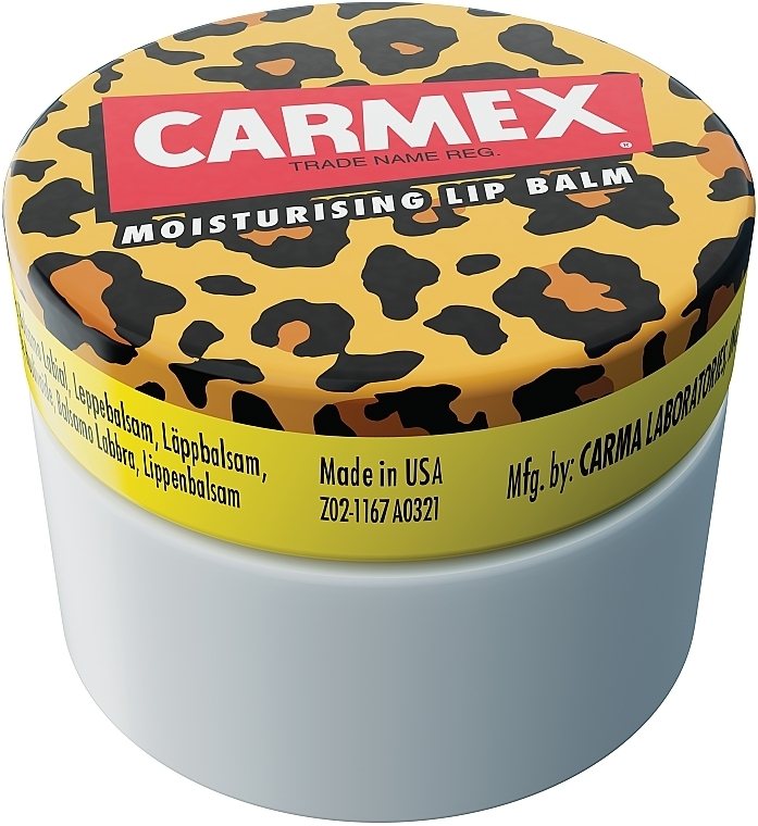 Nawilżający balsam do ust w słoiczku - Carmex Moisturising Lip Balm Pot Wild Edition 
