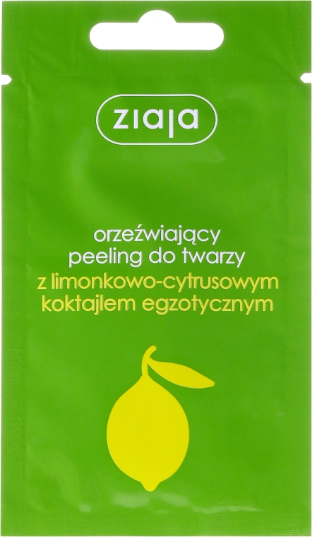 Orzeźwiający peeling do twarzy z limonkowo-cytrusowym koktajlem egzotycznym - Ziaja Limonkowa — Zdjęcie N1