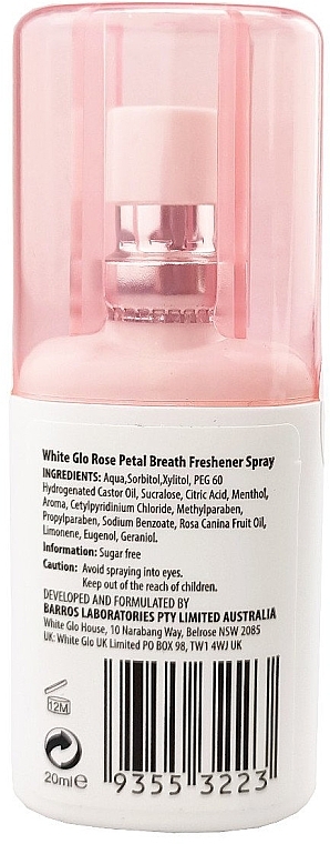 Spray do ust - White Glo Rose Petal Freshener Spray — Zdjęcie N2