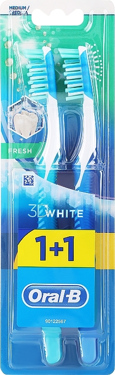 Zestaw szczoteczek do zębów, 40 średnia twardość, turkusowa+niebieska - Oral-B Advantage 3D Fresh — Zdjęcie N1