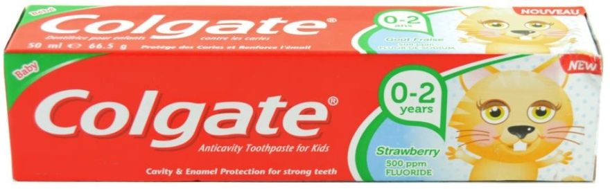 Truskawkowa pasta do zębów dla dzieci 0-2 lat - Colgate Strawberry Kids Tooth Paste — Zdjęcie N1