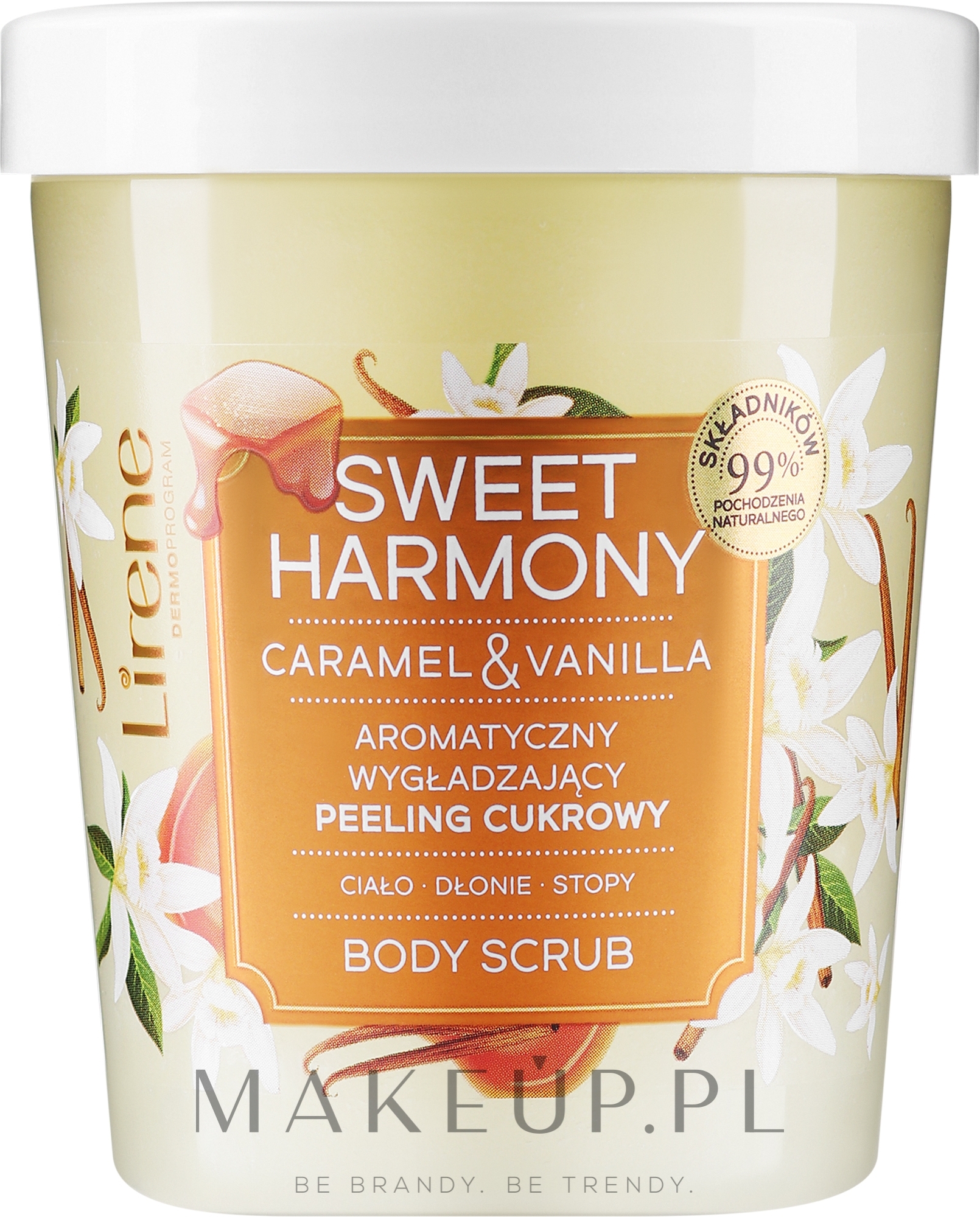 Aromatyczny wygładzający peeling cukrowy - Lirene Peeling Sweet Harmony Caramel Vanilla — Zdjęcie 200 g