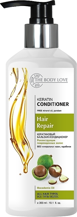 Balsam do włosów z keratyną i olejem makadamia - The Body Love Keratin Conditioner