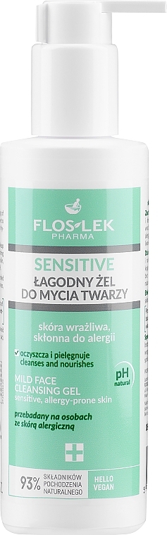 Łagodny żel do mycia twarzy - Floslek Sensetive Skin Face Cleansing Gel — Zdjęcie N1