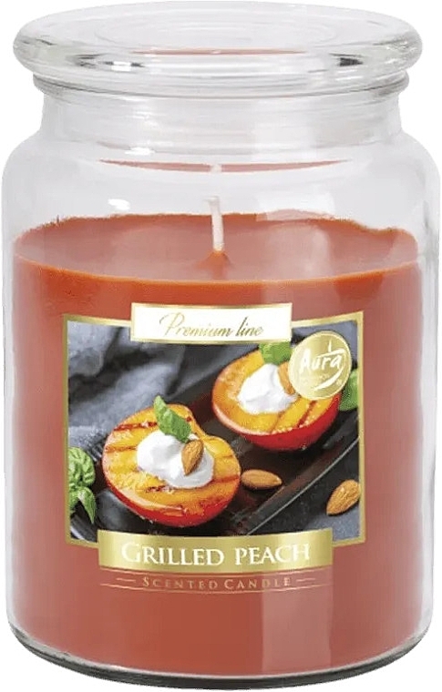 Aromatyczna świeca premium w szkle Grillowana brzoskwinia - Bispol Premium Line Scented Candle Grilled Peach — Zdjęcie N1