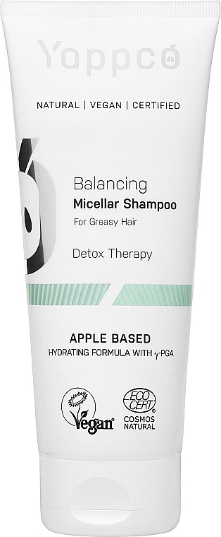 Równoważący szampon micelarny do włosów przetłuszczających się - Yappco — Zdjęcie N1