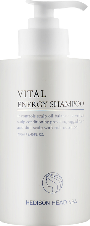 Profesjonalny szampon normalizujący równowagę pH skóry głowy - Dr.Hedison Head Spa Vital Energy Shampoo — Zdjęcie N1