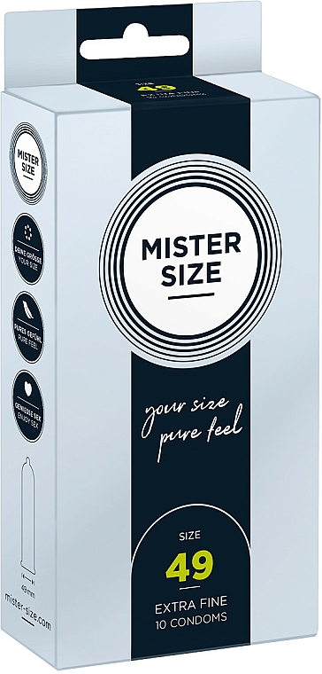 Prezerwatywy lateksowe, rozmiar 49, 10 sztuk - Mister Size Extra Fine Condoms — Zdjęcie N1