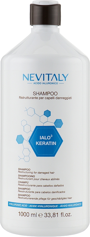 Szampon do włosów zniszczonych z keratyną i kwasem hialuronowym - Nevitaly Ialo3 Keratin Shampoo — Zdjęcie N3
