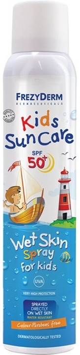 Wodoodporny spray przeciwsłoneczny dla dzieci SPG 50+ - Frezyderm Kids Sun Care Wet Skin Spray — Zdjęcie N1