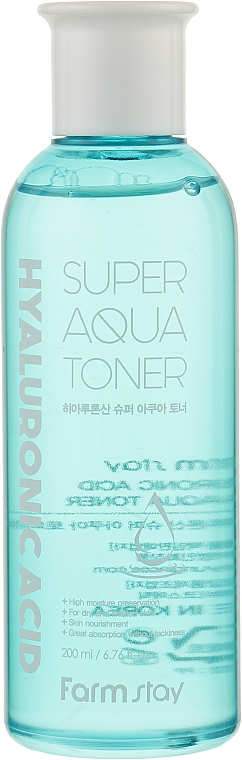 Nawilżający tonik z kwasem hialuronowym - FarmStayHyaluronic Acid Super Aqua Toner