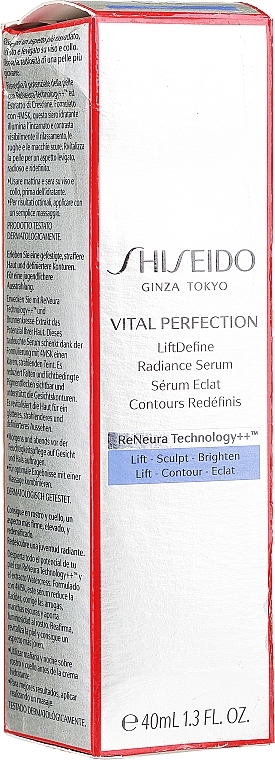 PRZECENA! Ujędrniające serum do twarzy nadające młody wygląd - Shiseido Unisex Vital Perfection LiftDefine Radiance Serum * — Zdjęcie N4