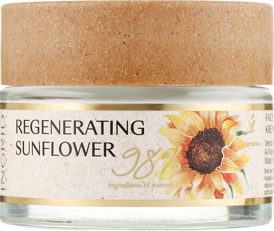 Regenerujący krem do twarzy ze słonecznikiem - Ingrid Cosmetics Vegan Regenerating Sunflower