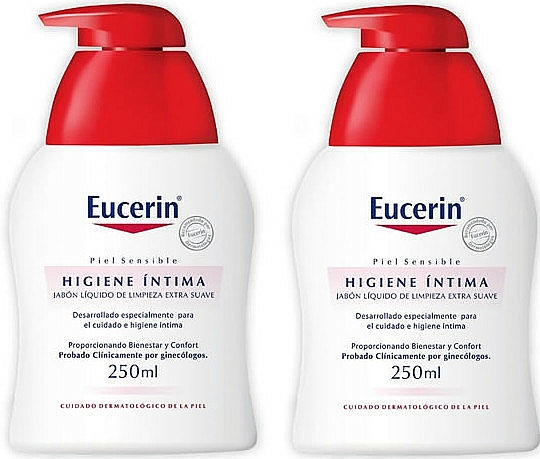 Zestaw - Eucerin Intimate Hygiene Wash Protection Fluid Set (intim/fluid/2x250ml) — Zdjęcie N1