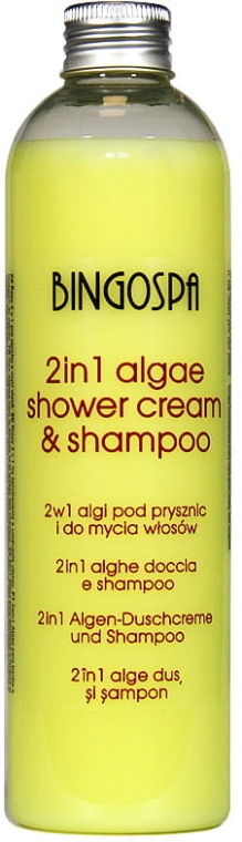Szampon algowy z kompleksem botanicznym - BingoSpa 2 in 1 Algae Shower Cream & Shampoo