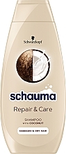 Kup Szampon do włosów suchych i zniszczonych Masło shea i ekstrakt z kokosów - Schauma Repair & Care Shampoo
