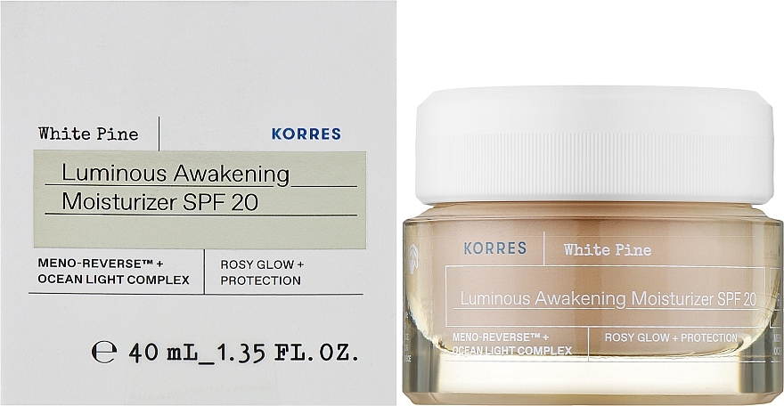 Nawilżający krem do twarzy na dzień z filtrem SPF20 - Korres White Pine Luminous Awakening Moisturizer SPF20 — Zdjęcie N2