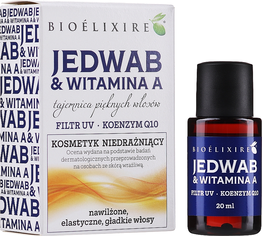 Wzmacniający olejek do włosów z jedwabiem i witaminą A - Bioelixire Silk Serum+Vitamina A  — Zdjęcie N2