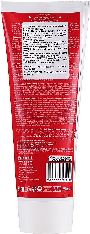 Wybielająca pasta do zębów - Dental Hot Red Jumbo Extra Whitening Toothpaste — Zdjęcie N2