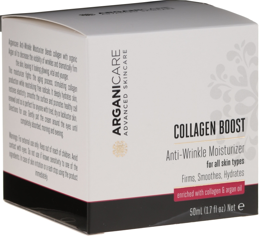 Nawilżający krem przeciwzmarszczkowy - Arganicare Collagen Boost Advanced Anti-Wrinkle Moisturizer  — Zdjęcie N2