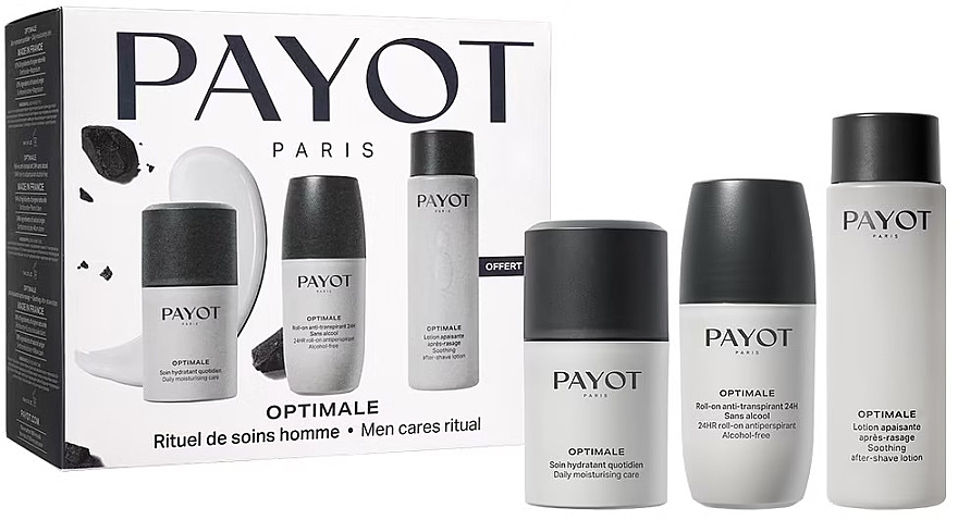 Zestaw - Payot Optimale Men Cares Ritual (deo 75 ml + ash/lot 100 ml + cr/gel 50 ml) — Zdjęcie N1