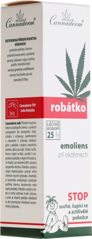 Zmiękczający krem dla dzieci do skóry wrażliwej i atopowej oraz skłonnej do egzem - Cannaderm Robatko Emoliens Cream