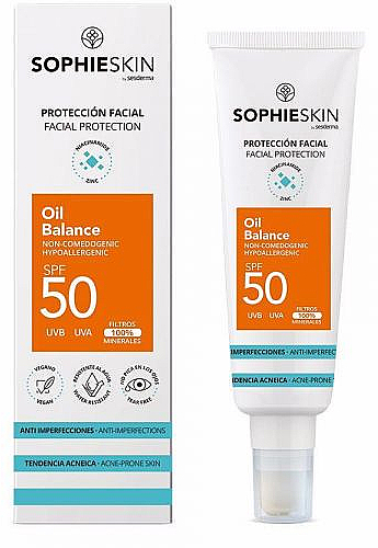 Krem przeciwsłoneczny do twarzy - Sophieskin Protector Facial Oil Balance SPF50 — Zdjęcie N2