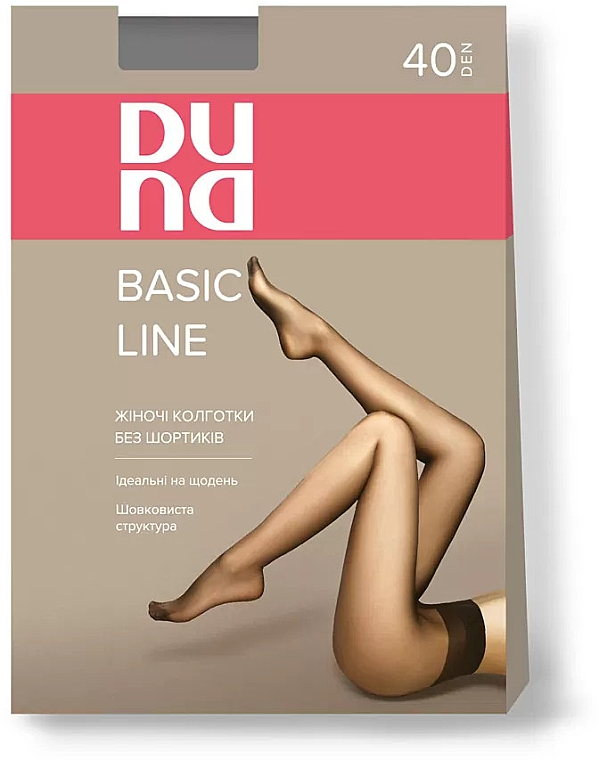 Rajstopy damskie Basic Line 1104, 40 DEN, czarne - Duna — Zdjęcie N1