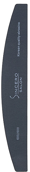 Pilnik do paznokci półksiężyc, czarny 600/600 - Sincero Salon Nail File, Halfmoon, Black — Zdjęcie N1